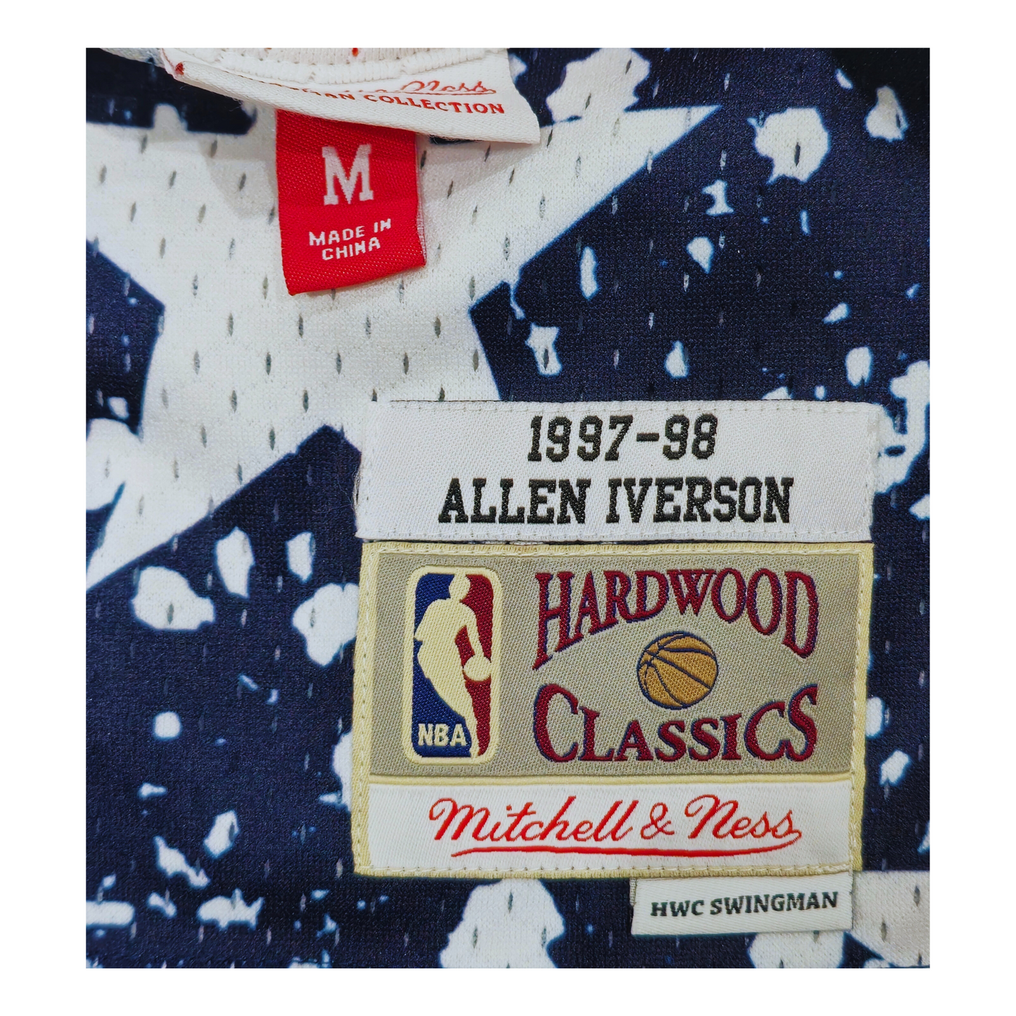 Philadelphia 76ers 1997/98 HWC Swingman Jersey - Allen Iverson Size Tag