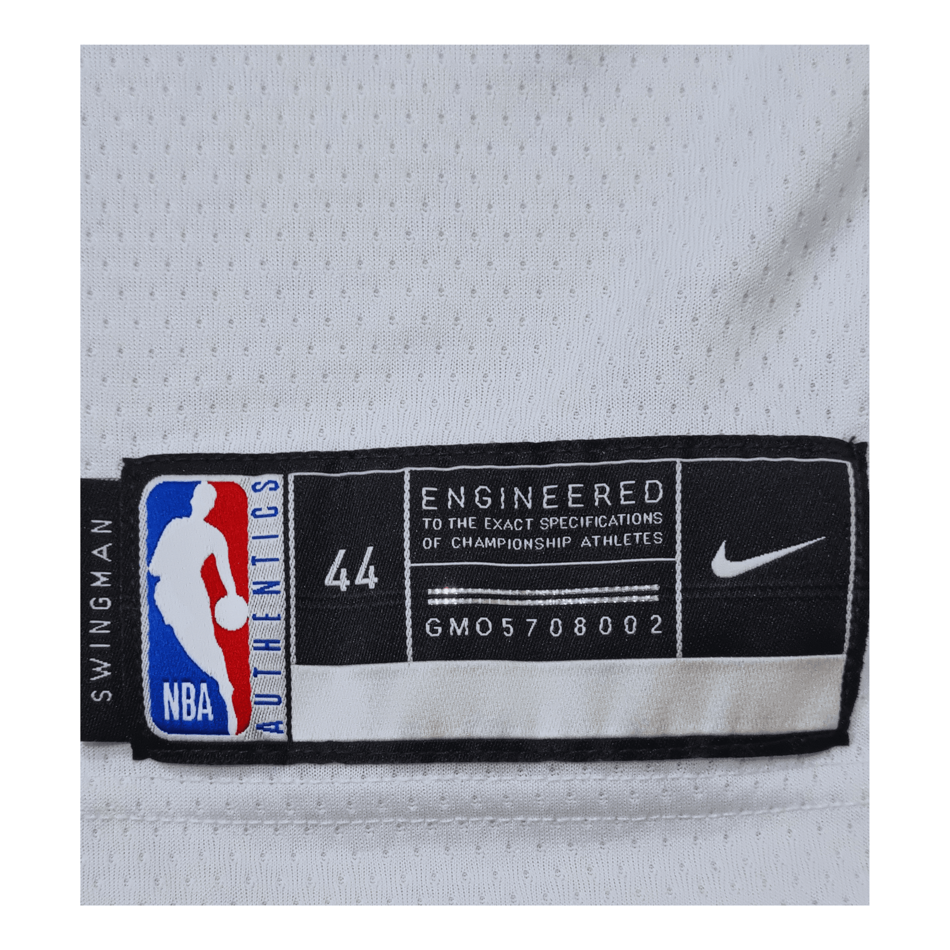 Jock Tag of an NBA Swingman jersey