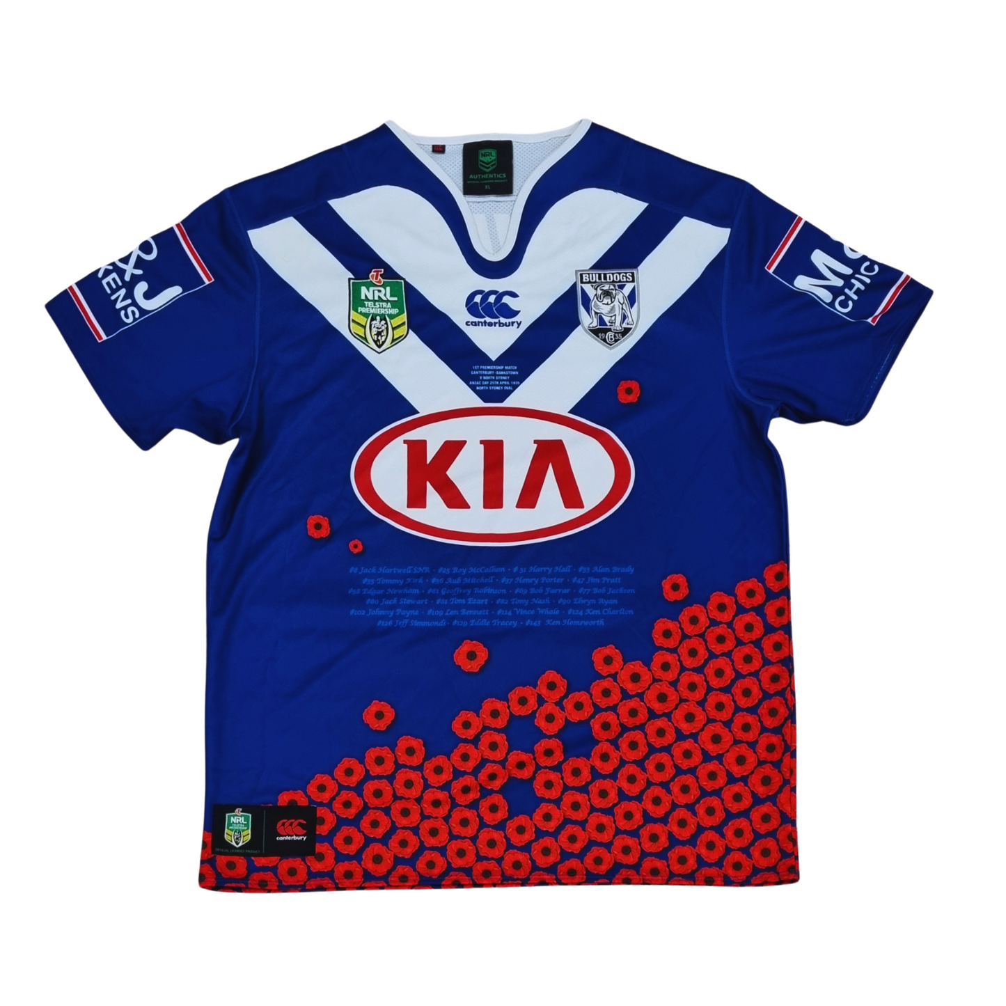 Canterbury Bulldogs 2017 ANZAC Jersey - Front