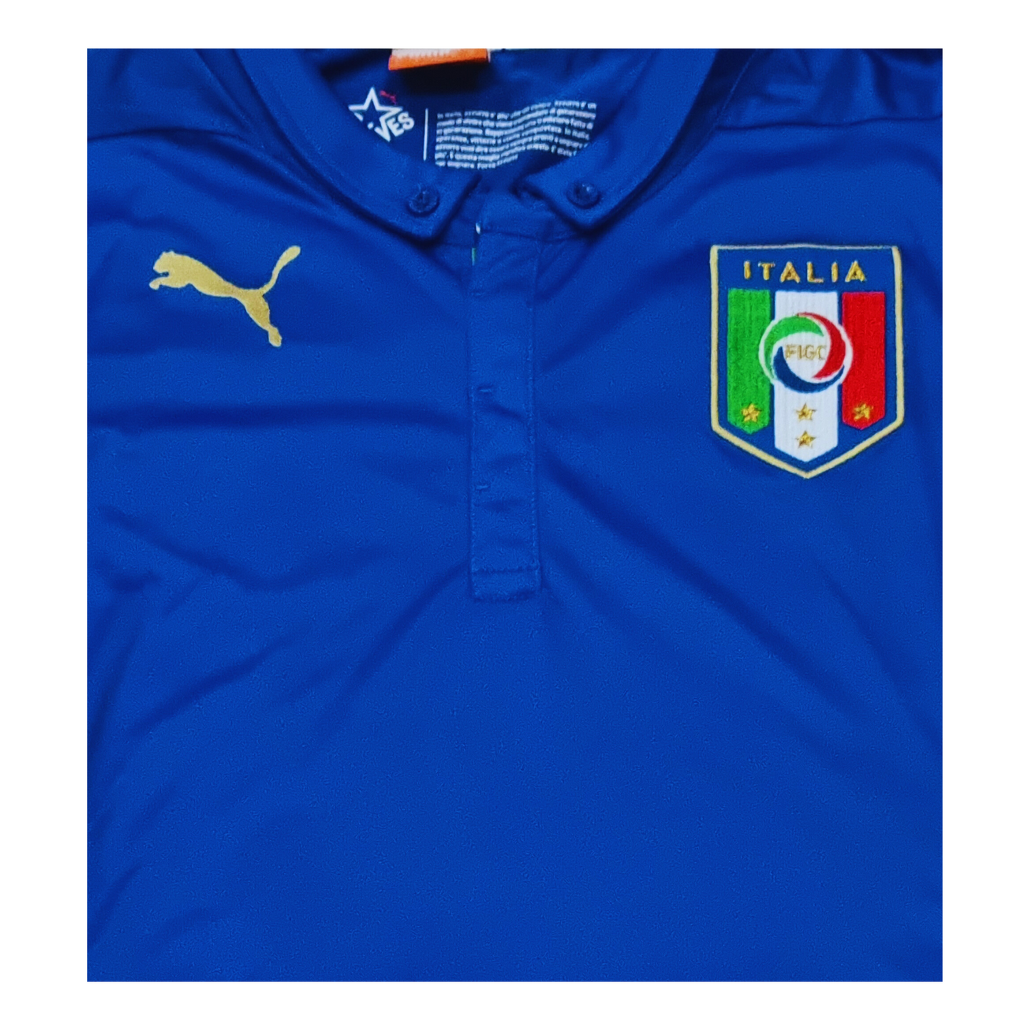 Vintage Puma Italy 2014 Home Jersey polo shirt in men's size large.