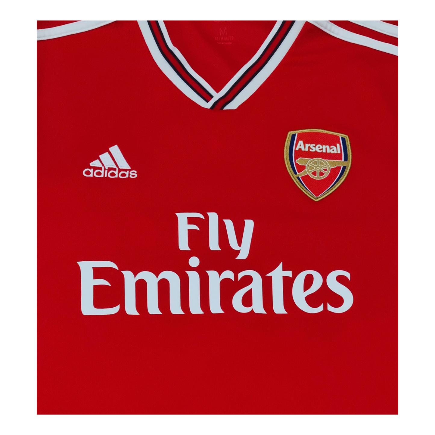 A red Adidas Arsenal 2019/20 Home Jersey.