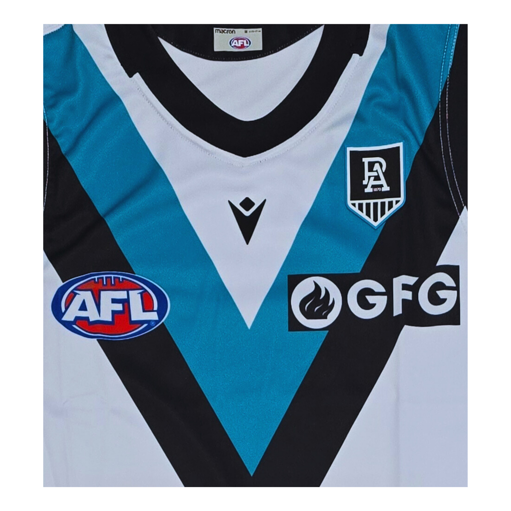 Port Adelaide Power 2021 Clash Guernsey Front Logo | Upcycled Locker