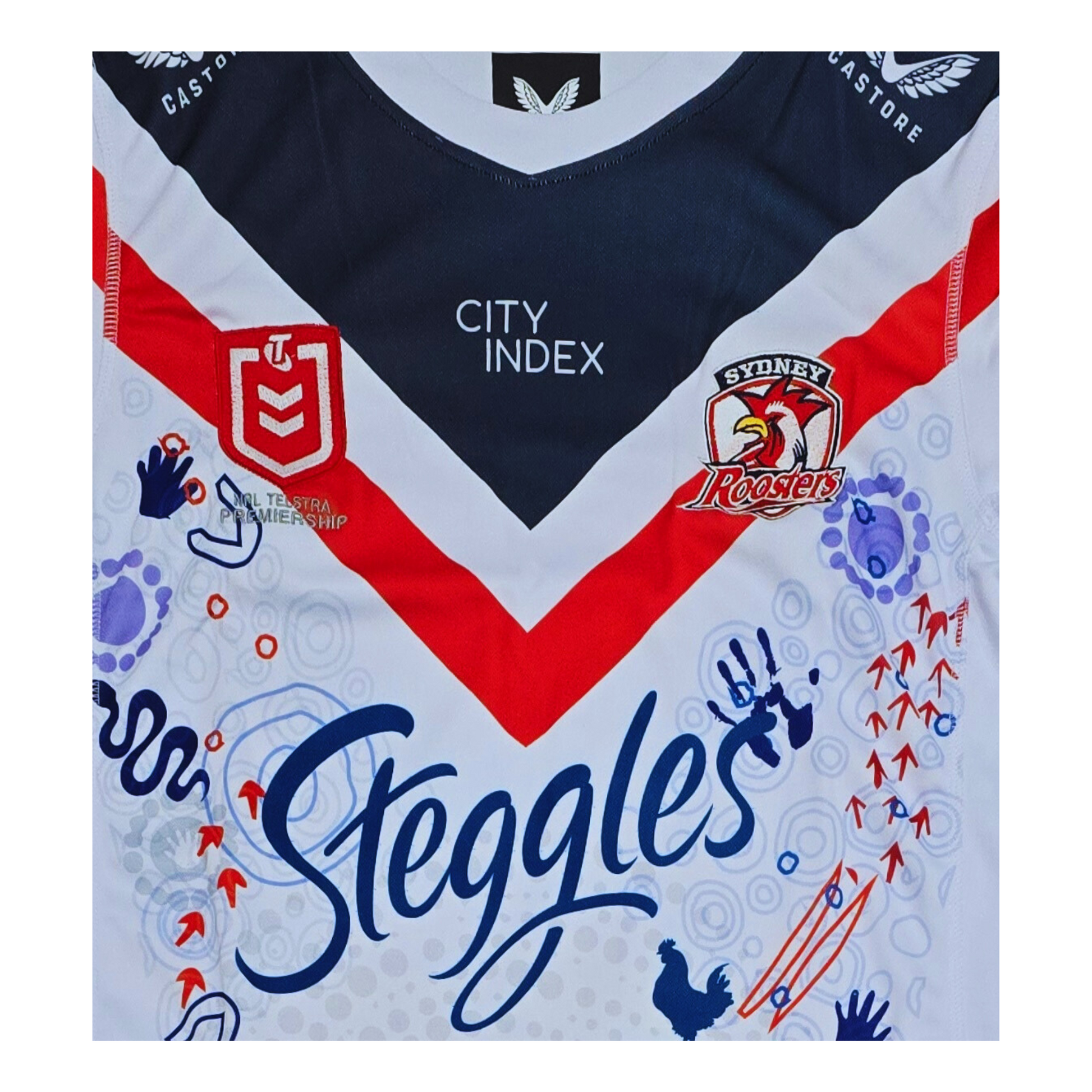 Sydney Roosters 2022 Indigenous Jersey Front Logo | Upcycled Locker