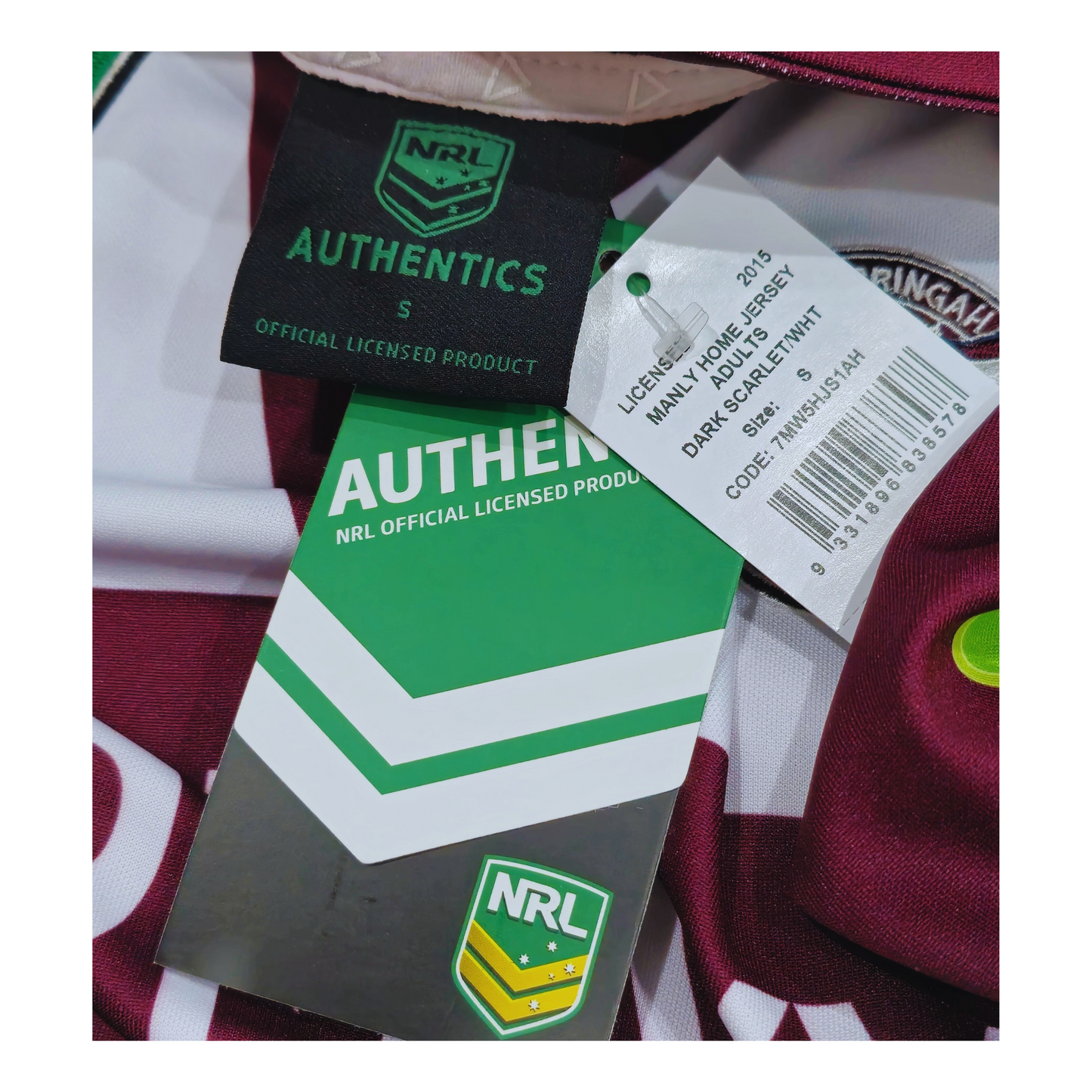 Manly Sea Eagles 2015 Home Jersey (Small) Collar Tag | Upcycled Locker