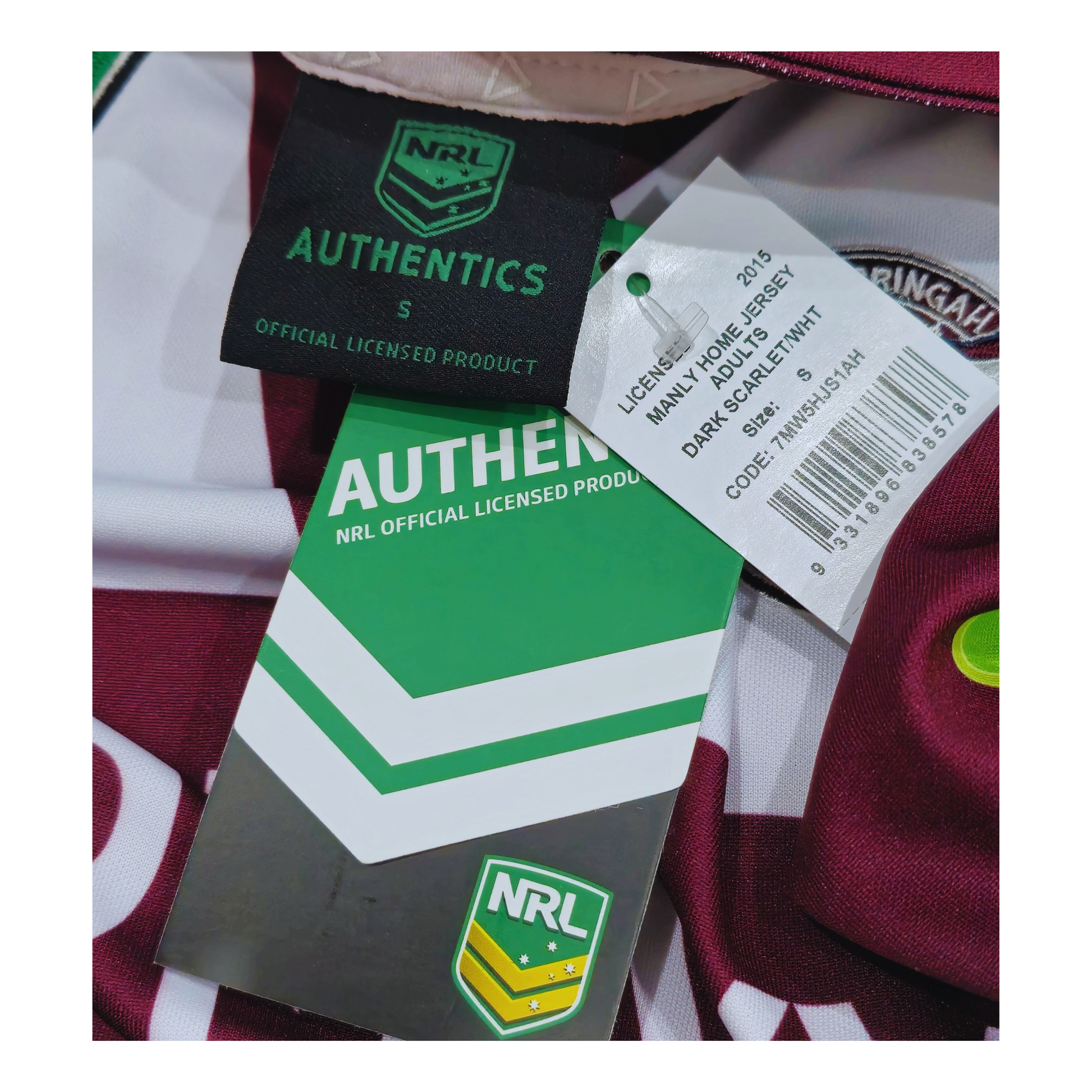 Manly Sea Eagles 2015 Home Jersey (Small) Collar Tag | Upcycled Locker