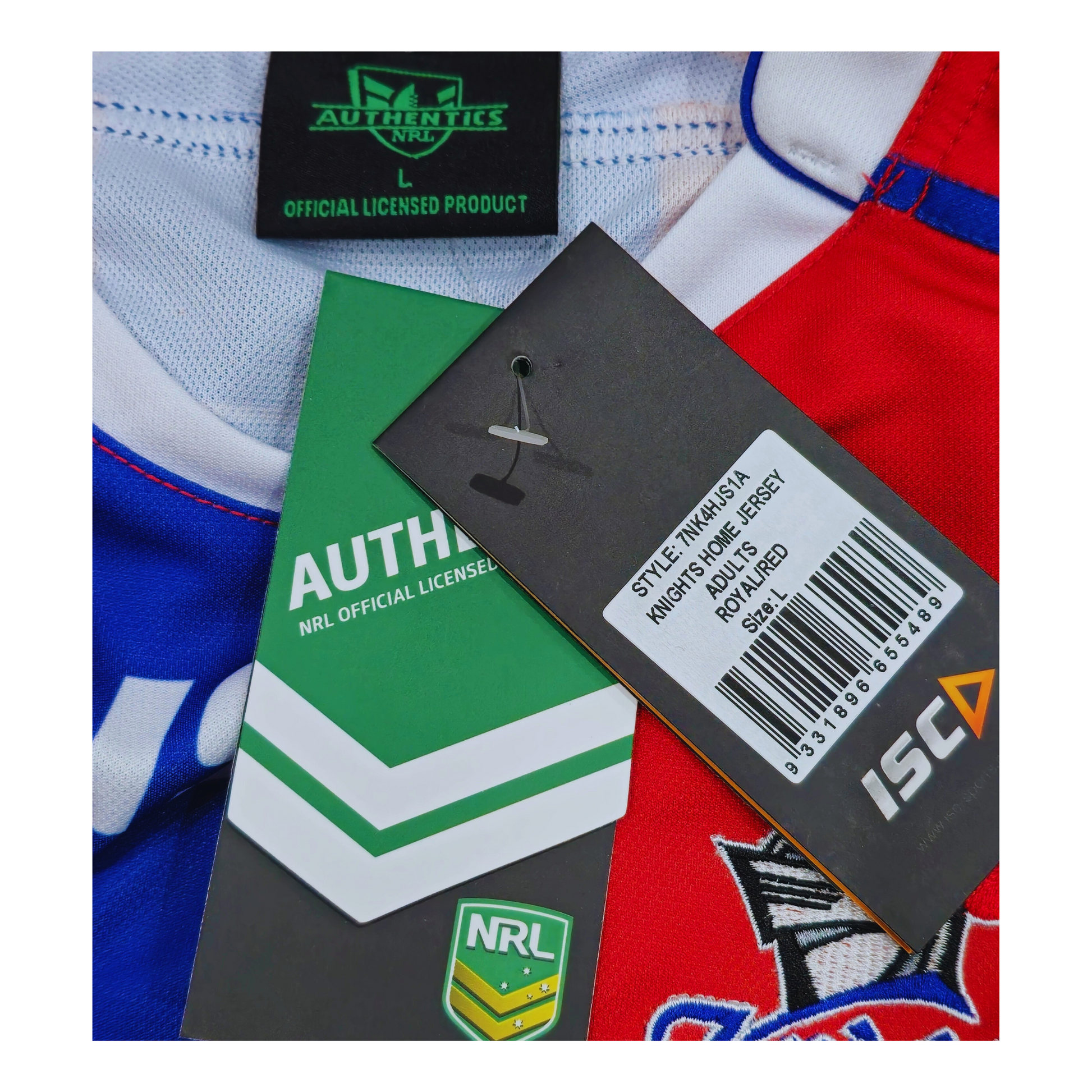 Newcastle Knights 2013/14 Home Jersey Collar Tag | Upcycled Locker