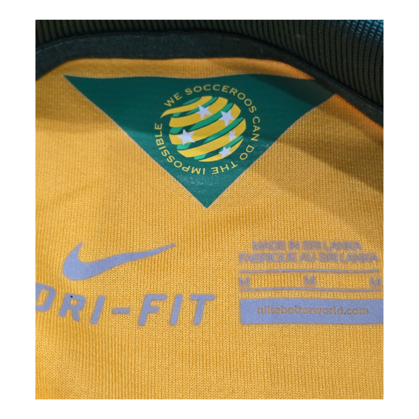 Australia 2014 Home Jersey Fabric Close-Up